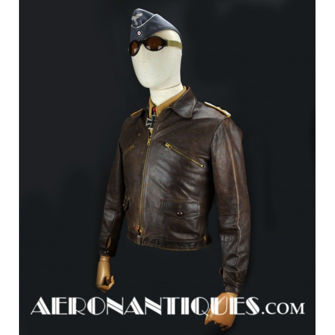 German Luftwaffe Pilot Leather Flying Jacket WWII