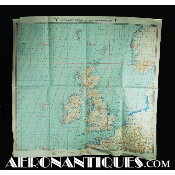 Carte Pilote Luftwaffe Bataille d'Angleterre WWII