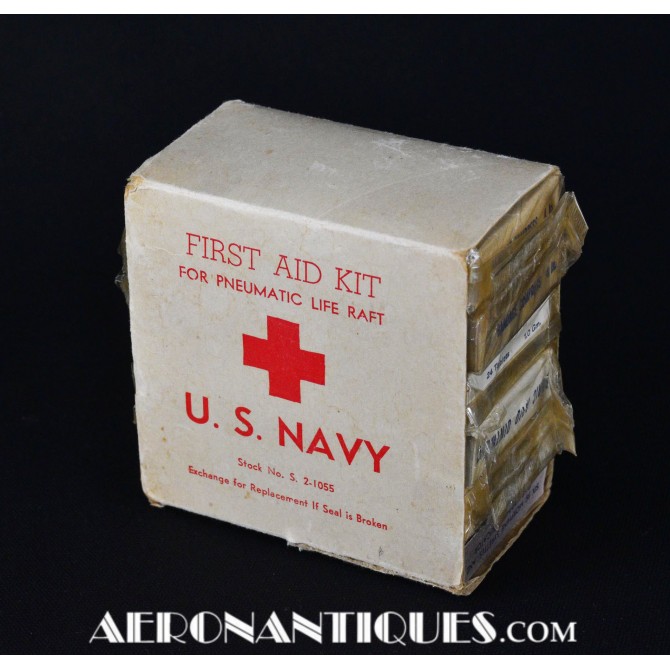 WWII US Navy Naval Aviation Life Raft First Aid Kit