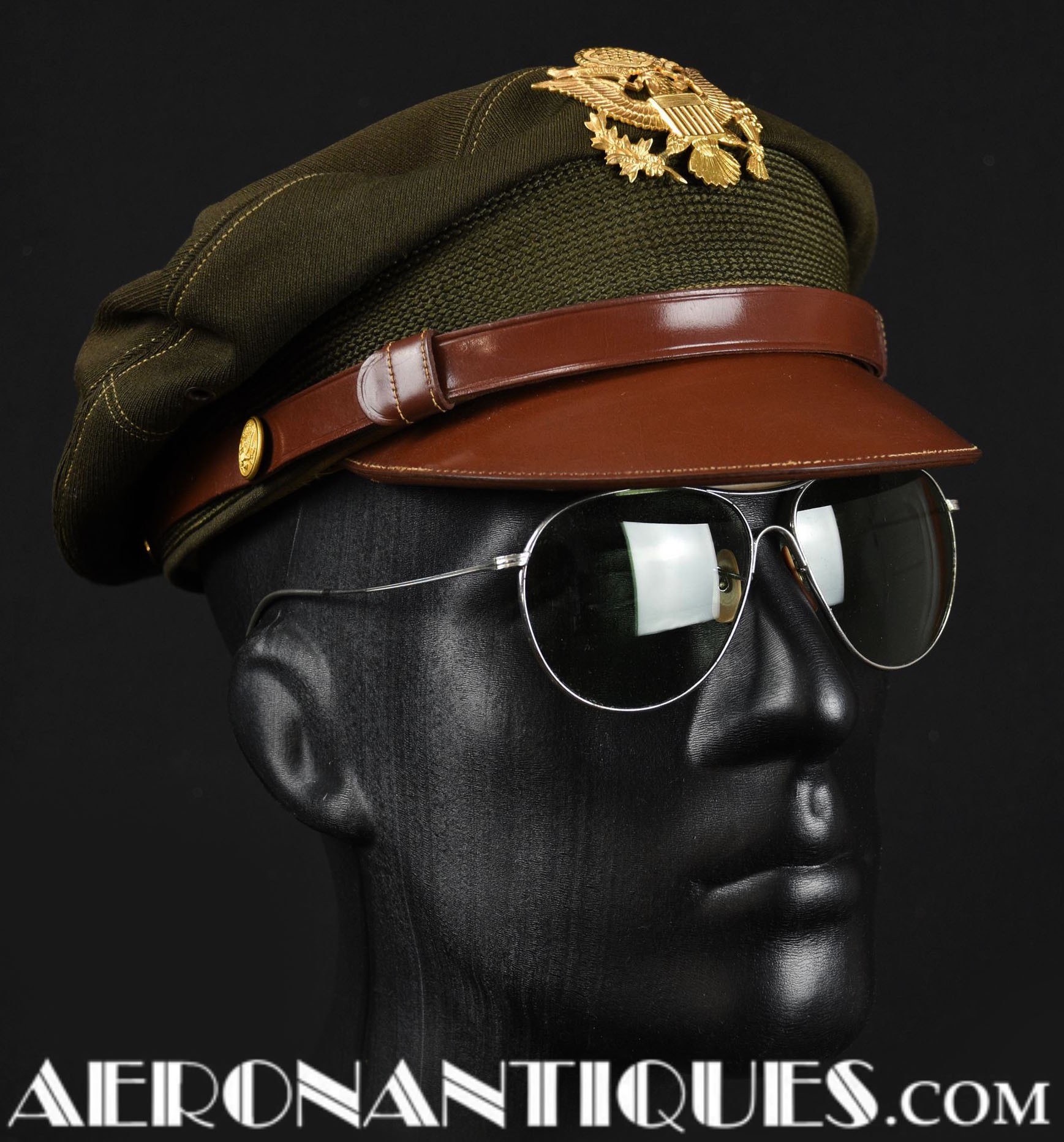 WWII CRUSHER HAT; WWII us officer visor hat; crush CAP; US OFFICERS