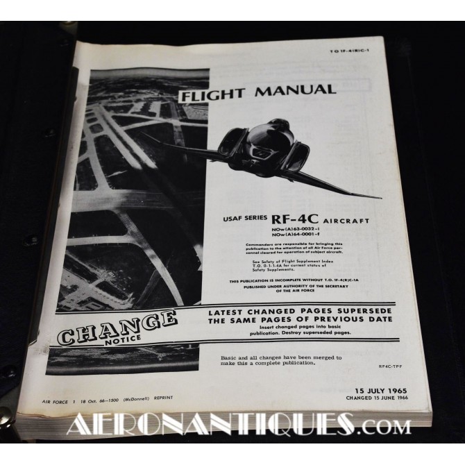 Vintage RF-4C Phantom Flight Manual Pilot USAF