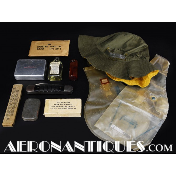 WWII US Army Air Force Pilot C-1 Survival Vest Items