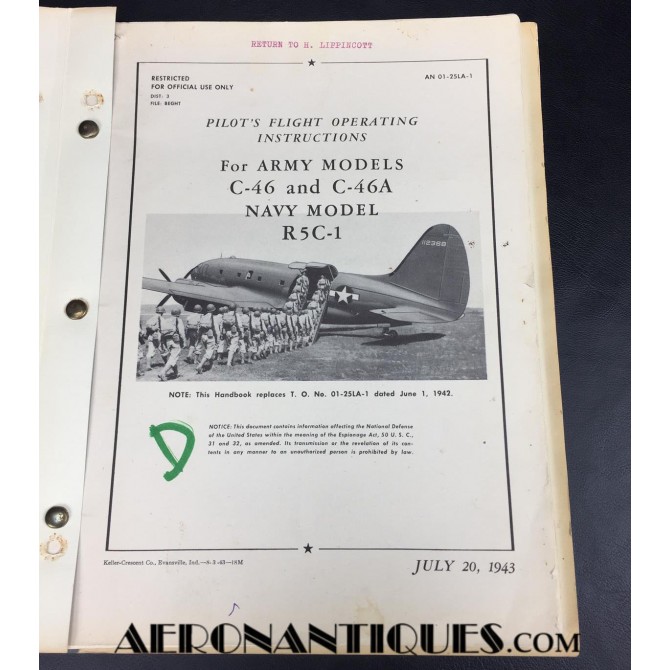 WWII USAAF C-46 Commando Flying Manual