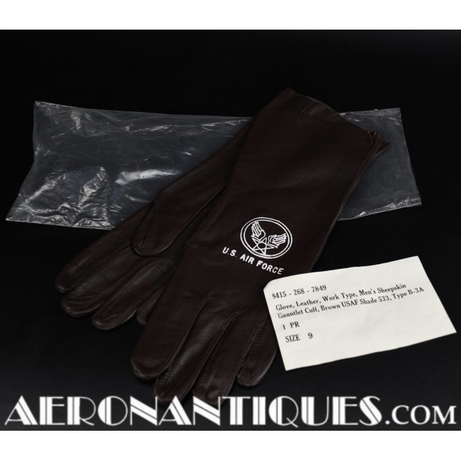 Vietnam USAF Pilot Leather Flying Gloves B-3A