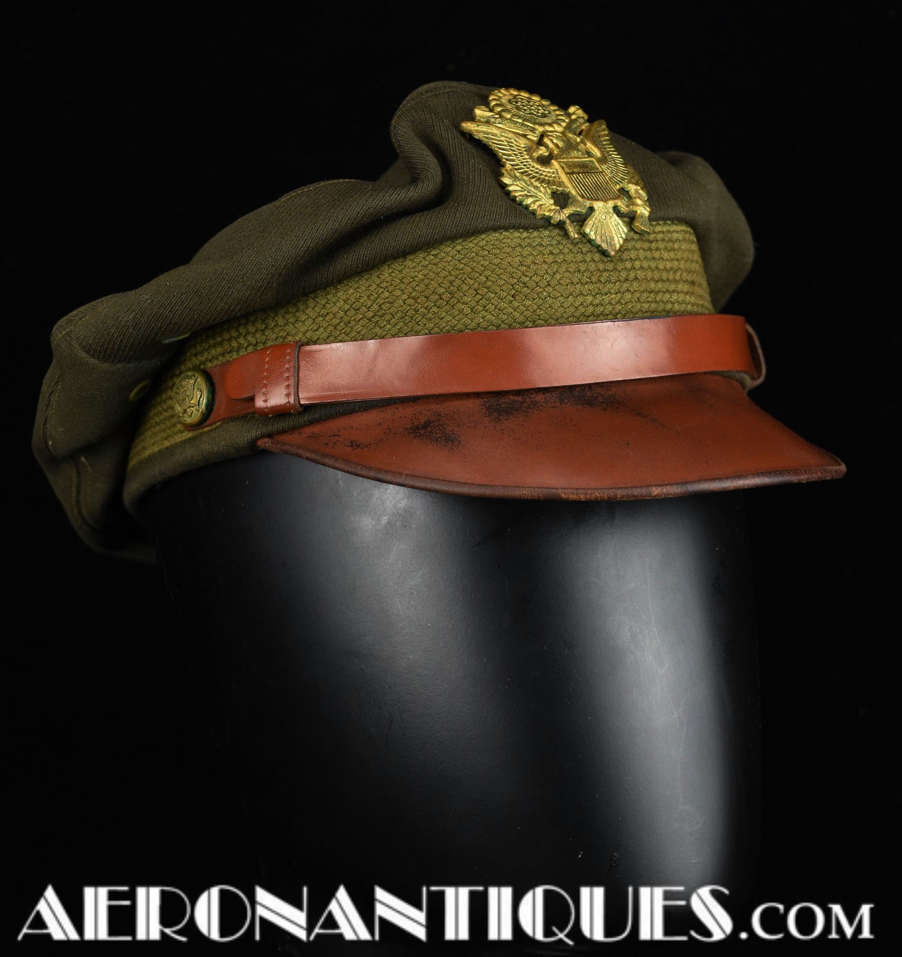 WWII CRUSHER HAT; WWII us officer visor hat; crush CAP; US OFFICERS