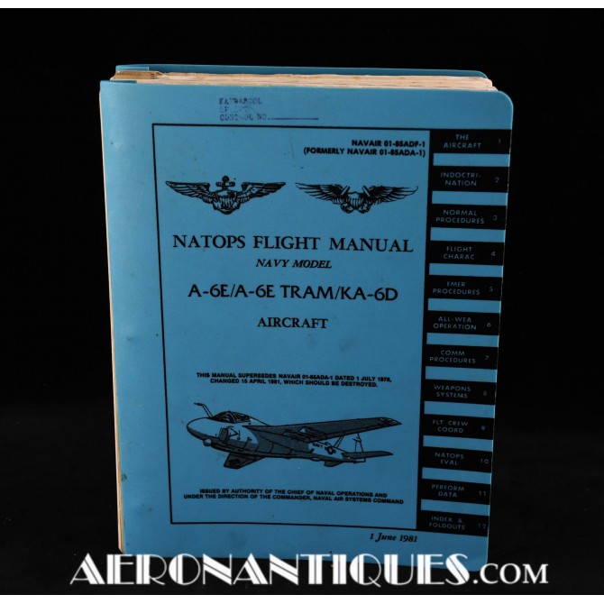 US Navy A-6 Intruder Pilot NATOPS Flight Manual