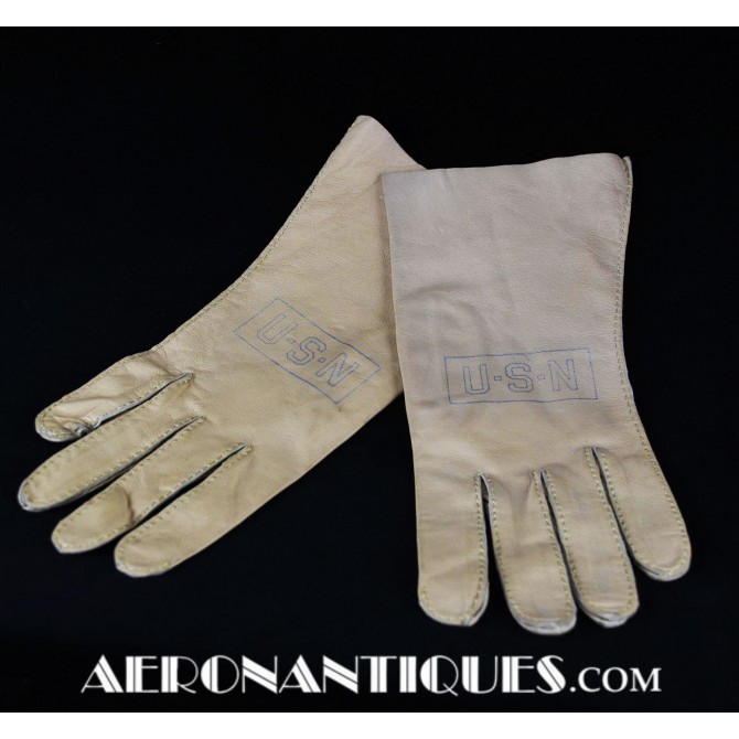 WWII USN Navy Pilot Leather Summer Flying Gloves