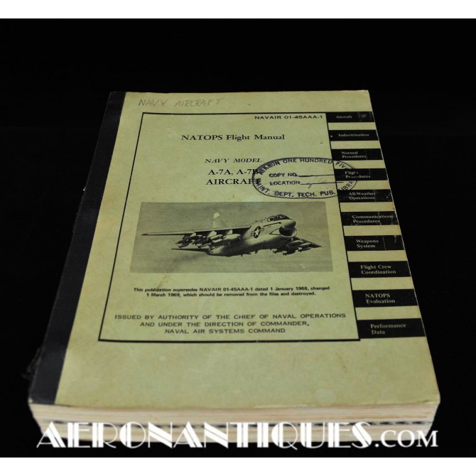 1970 LTV CORSAIR II Navy Pilot NATOPS Flight Manual